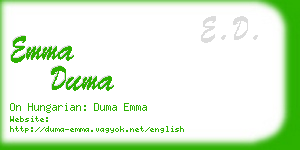 emma duma business card